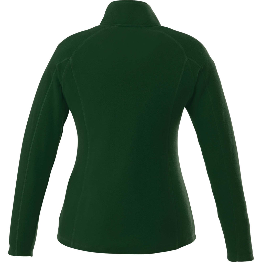 Rixford Anti-Pill Microfleece Full Zip Jacket for Women Embroidery - Forest Green - Back Flat