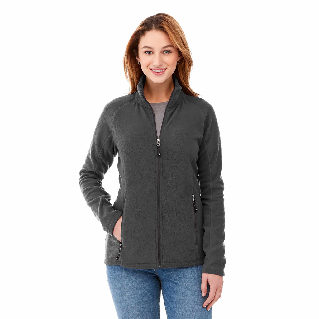 Rixford Anti-Pill Microfleece Full Zip Jacket for Women Embroidery - Grey Storm - On Model