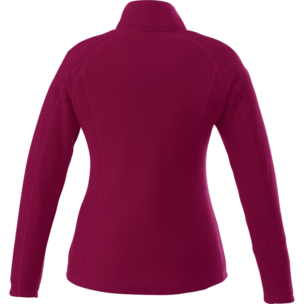 Rixford Anti-Pill Microfleece Full Zip Jacket for Women Embroidery - Maroon - Back Flat