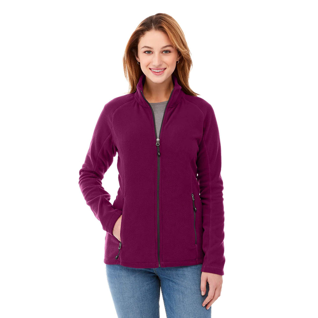 Rixford Anti-Pill Microfleece Full Zip Jacket for Women Embroidery - Maroon - On Model
