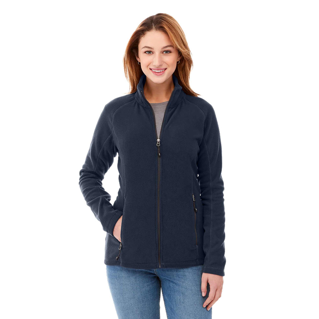 Rixford Anti-Pill Microfleece Full Zip Jacket for Women Embroidery - Navy - On Model