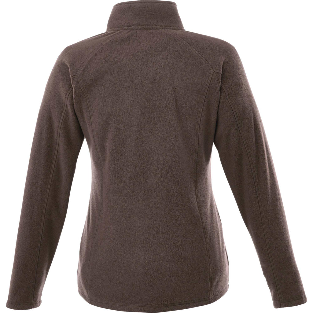 Rixford Anti-Pill Microfleece Full Zip Jacket for Women Laser Engraving - Chocolate - Back Flat