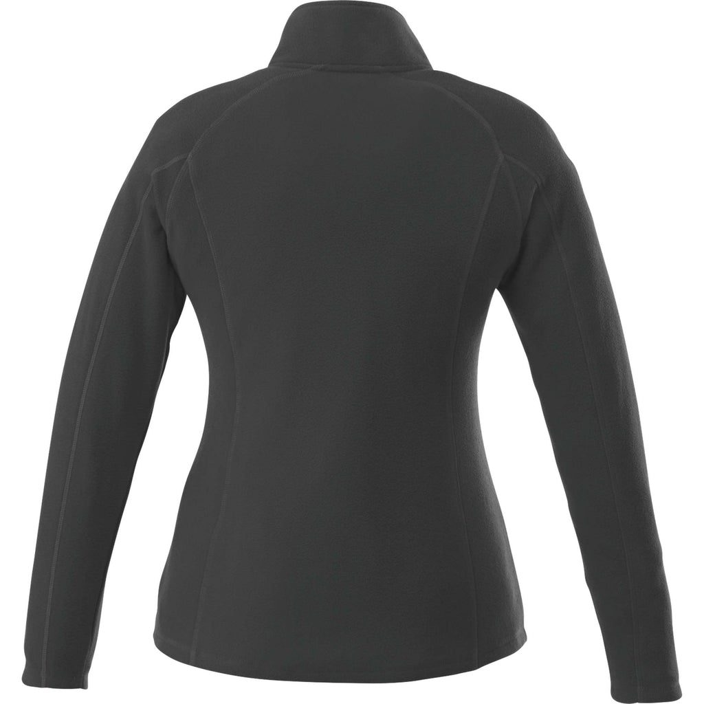 Rixford Anti-Pill Microfleece Full Zip Jacket for Women Laser Engraving - Grey Storm - Back Flat