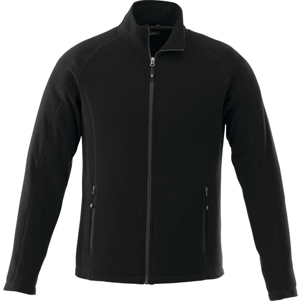 Rixford Tall Full Zip Microfleece Jacket for Men Laser Engraving - Black - Front Flat