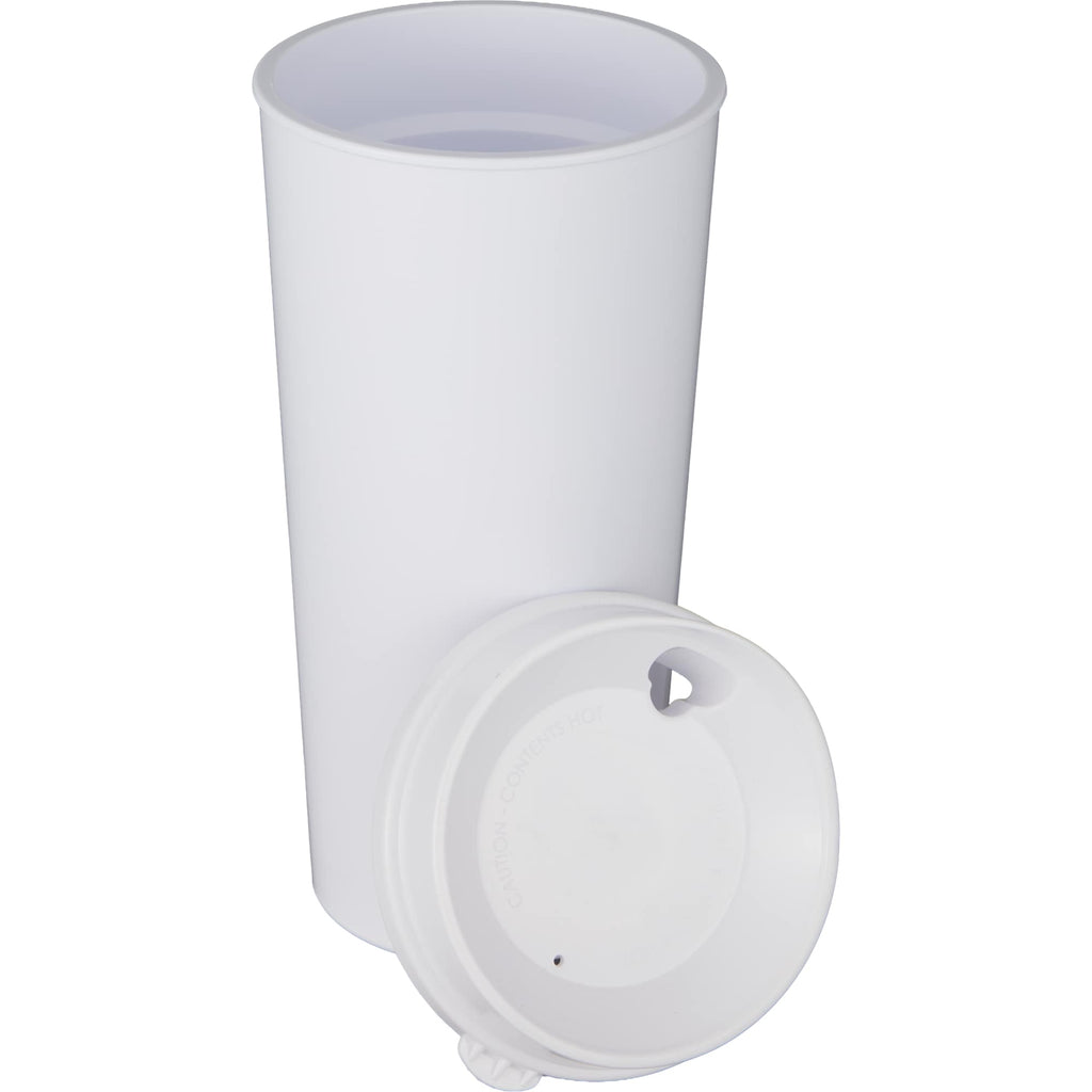 Roadmaster Travel Tumbler with Sip-Through Lid, 20 oz - White - Alternate