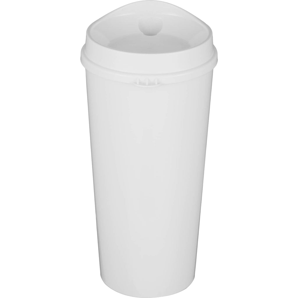 Roadmaster Travel Tumbler with Sip-Through Lid, 20 oz - White - Back