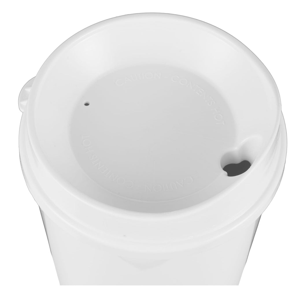 Roadmaster Travel Tumbler with Sip-Through Lid, 20 oz - White - Detail