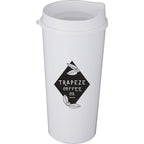 Roadmaster Travel Tumbler with Sip-Through Lid, 20 oz - White - Front