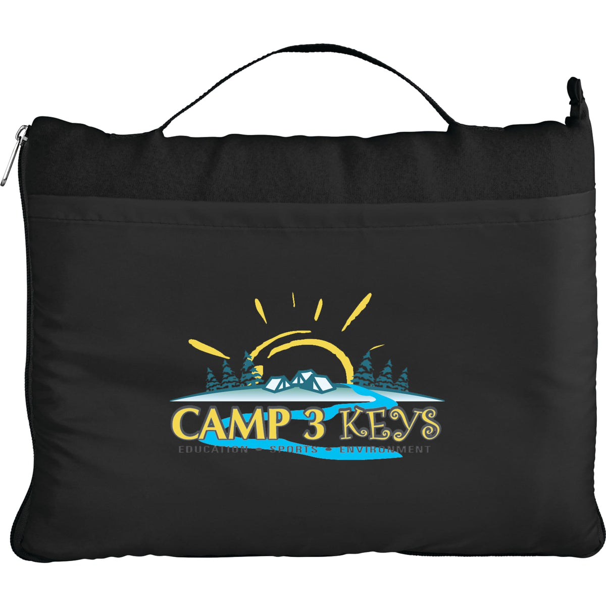 Roam Fleece Travel Blanket in Carry Tote - Black - Front