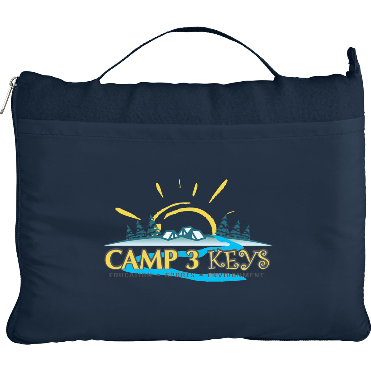 Roam Fleece Travel Blanket in Carry Tote - Navy - Front