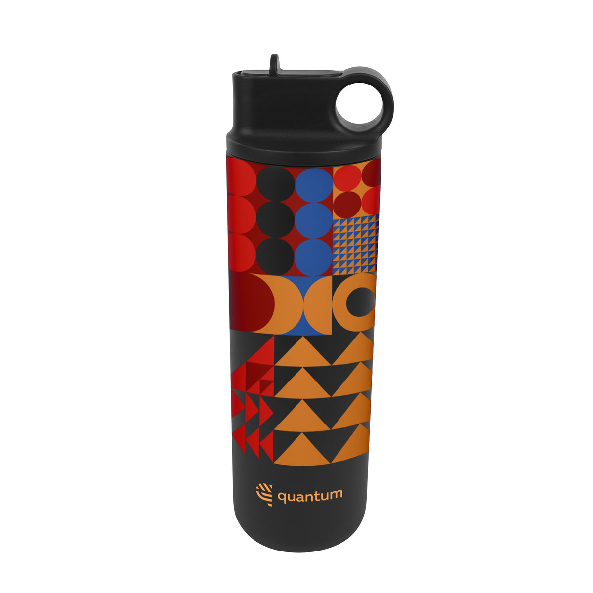 Roanoke Stainless Steel Bottle in Full Color, 27 oz - Black - Megabrite