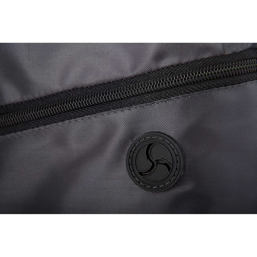 Robin Polyester Drawstring Bag with Earbud Port - Charcoal - Photo