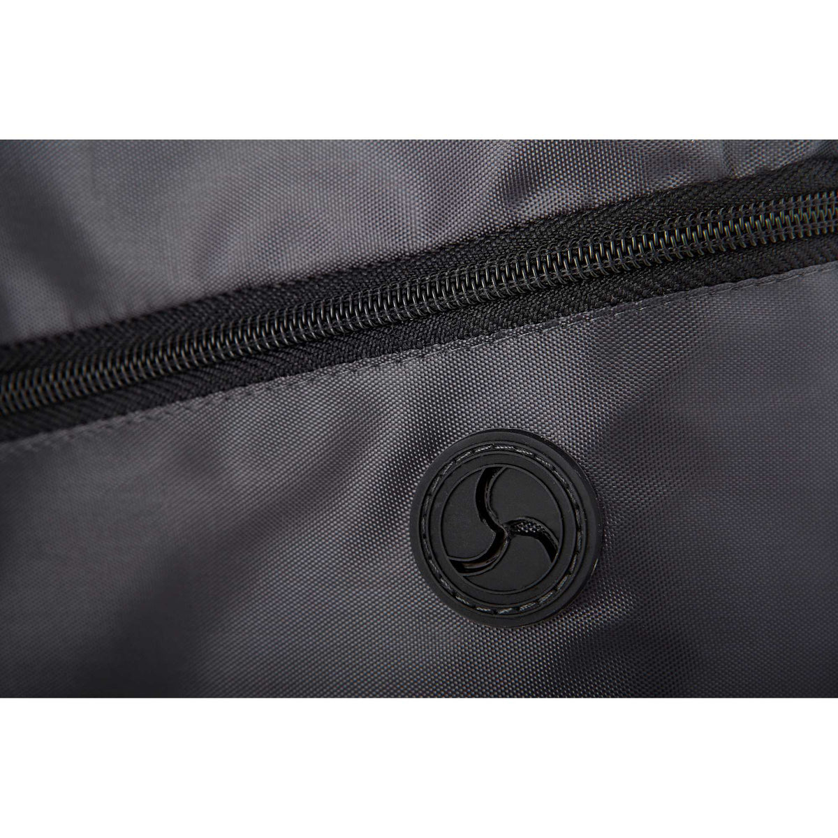 Robin Polyester Drawstring Bag with Earbud Port Full Color - Charcoal - Photo