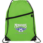 Robin Polyester Drawstring Bag with Earbud Port - Lime Green - Front