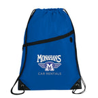 Robin Polyester Drawstring Bag with Earbud Port - Royal Blue - Front