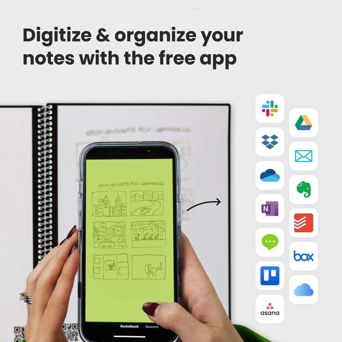 Rocketbook Core Reusable Notebook Set, Executive Size - Black - Detail 2