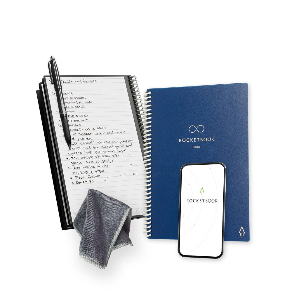 Rocketbook Core Reusable Notebook Set, Executive Size - Navy - Detail