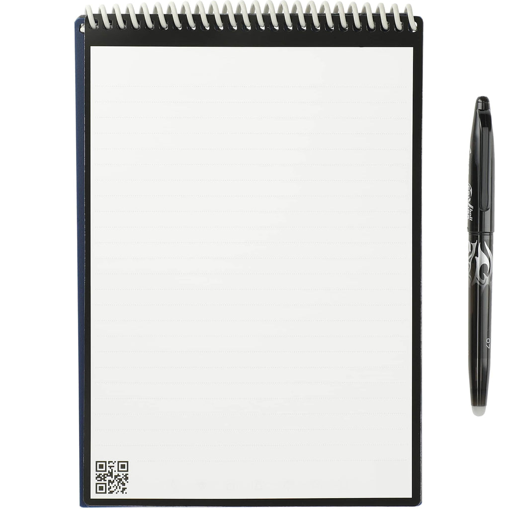 Rocketbook Executive Flip Reusable Notebook, 9 x 6 Inches - Navy - Open
