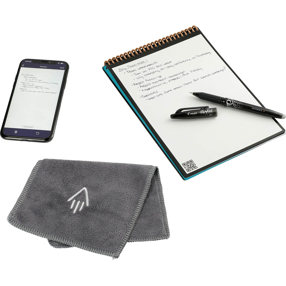 Rocketbook Executive Flip Reusable Notebook, 9 x 6 Inches - Turquoise - Left Angle