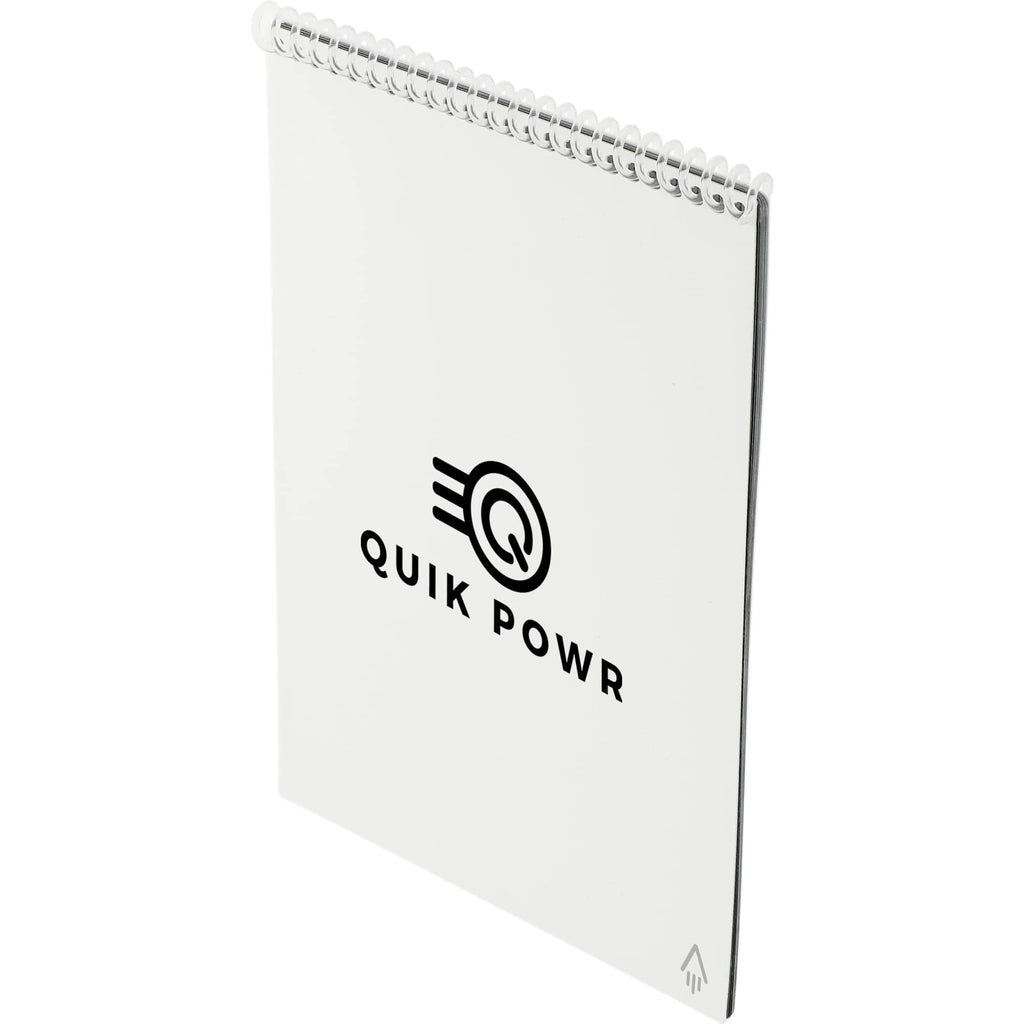 Rocketbook Executive Flip Reusable Notebook, 9 x 6 Inches - White - Left Angle