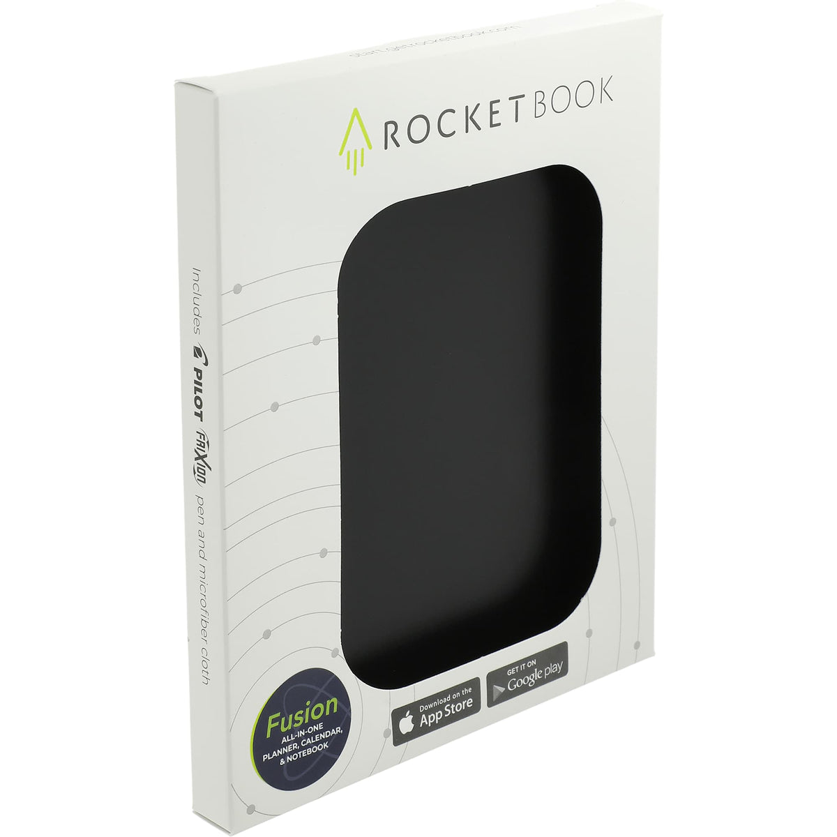 Rocketbook Fusion Reusable Planner Notebook Set, Executive Size - Black - Right Angle 2