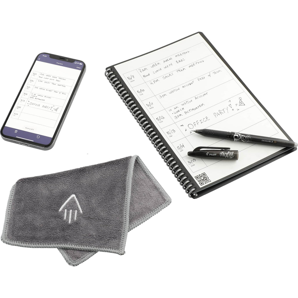 Rocketbook Fusion Reusable Planner Notebook Set, Executive Size - Black - Right Angle 3