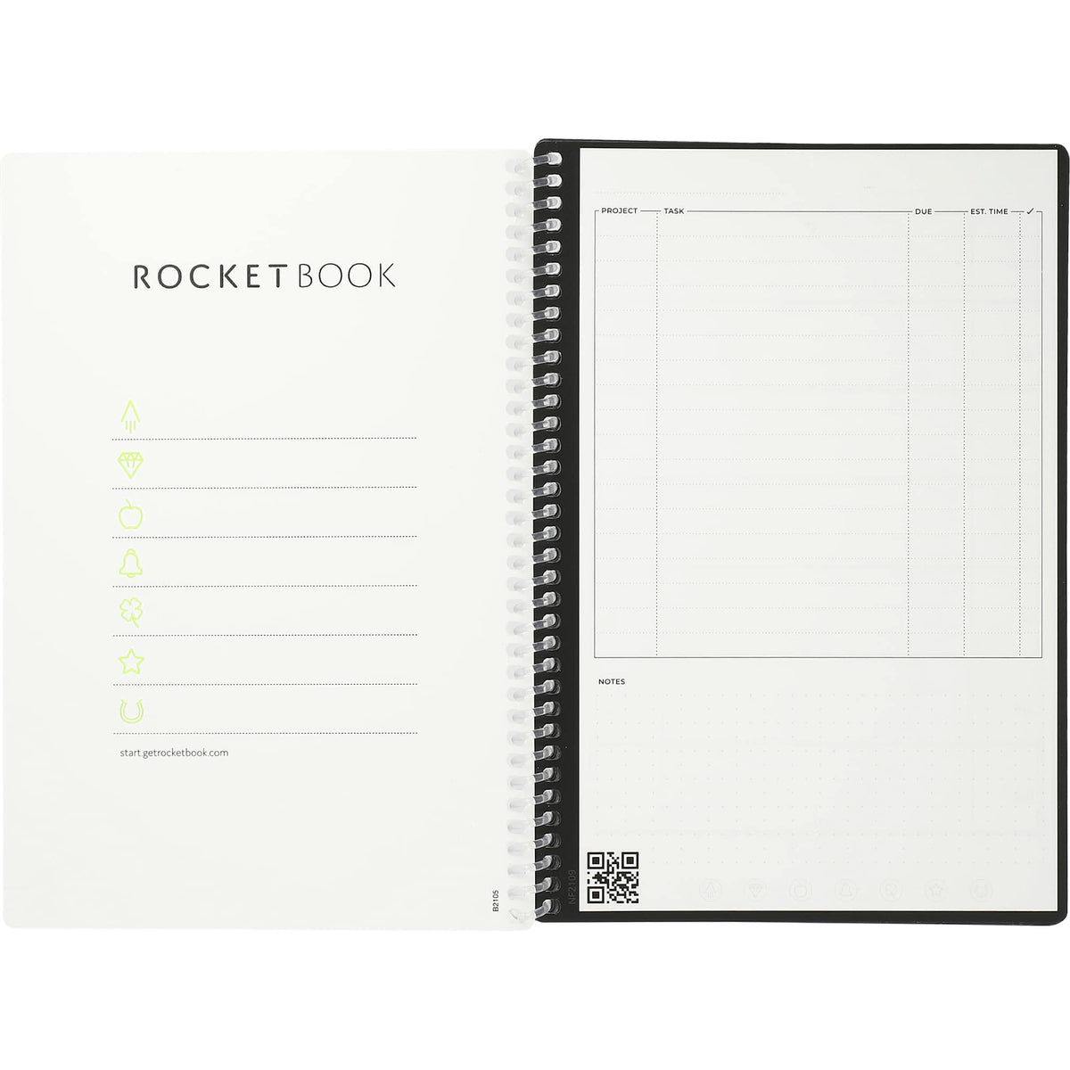 Rocketbook Fusion Reusable Planner Notebook Set, Executive Size - White - Front 2