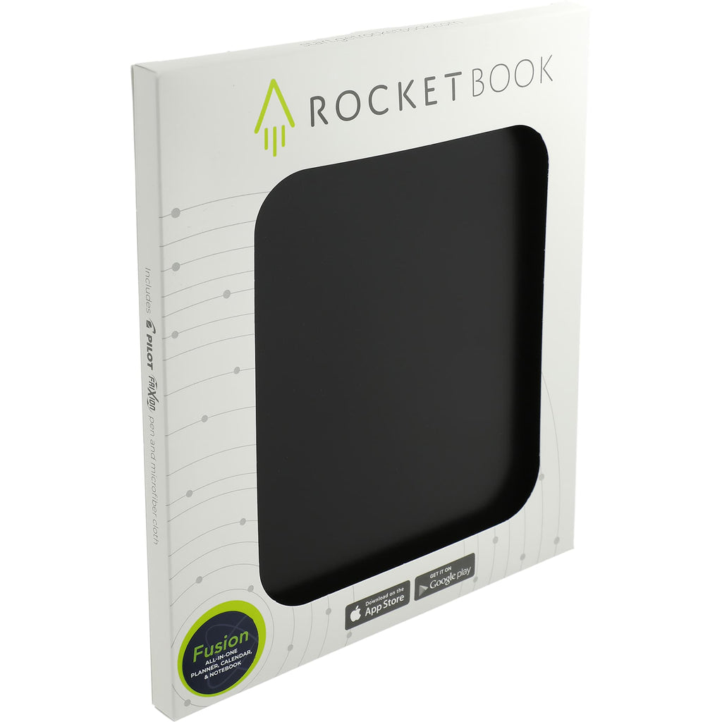 Rocketbook Fusion Reusable Planner Notebook Set, Letter Size - Black - Right Angle 2