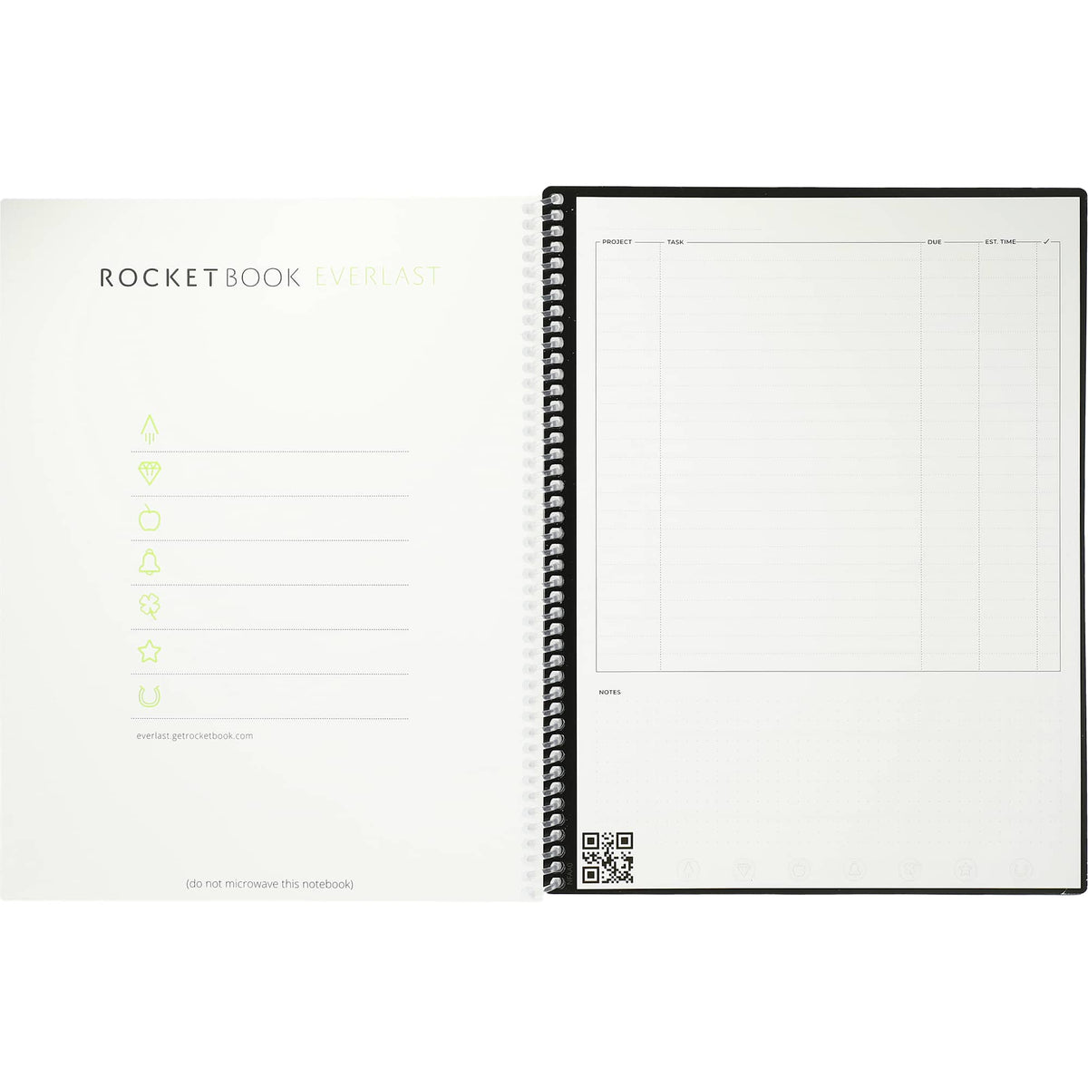 Rocketbook Fusion Reusable Planner Notebook Set, Letter Size - White - Front 2