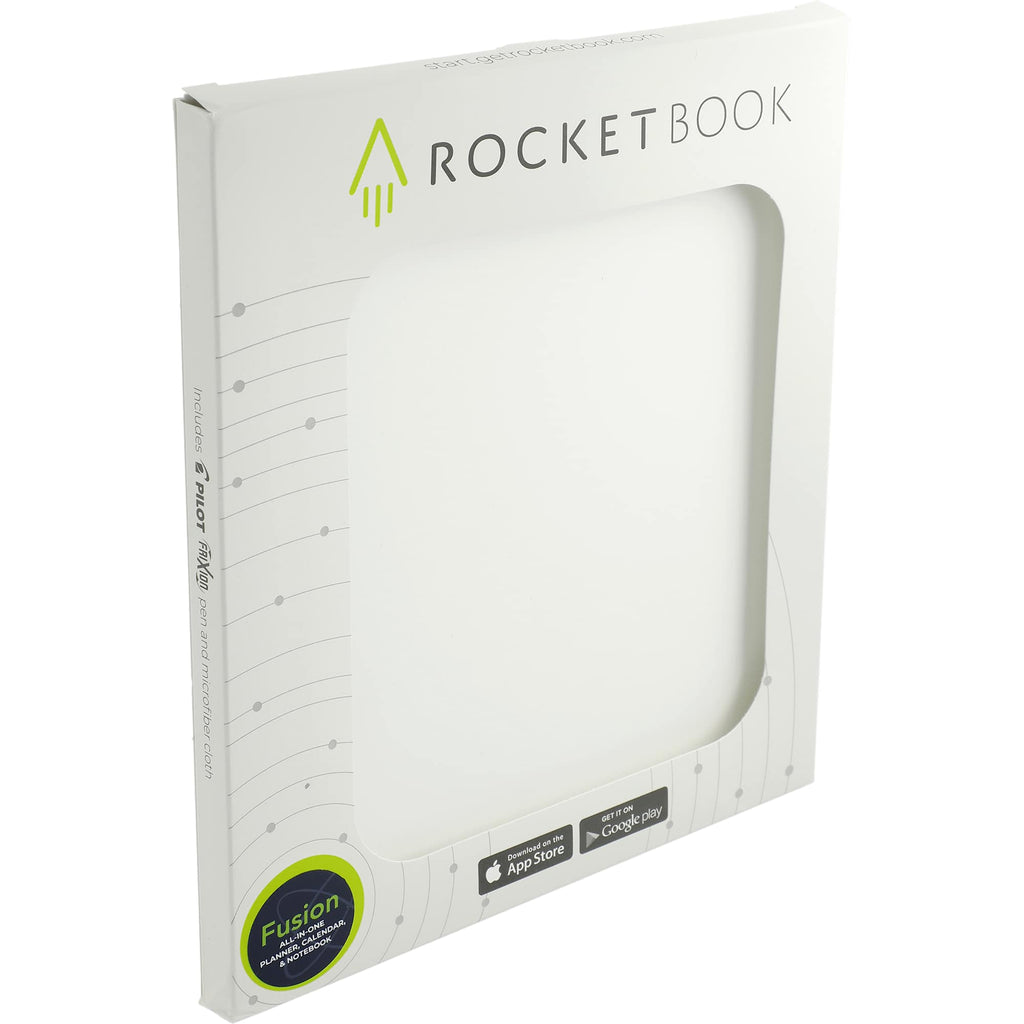 Rocketbook Fusion Reusable Planner Notebook Set, Letter Size - White - Right Angle 2