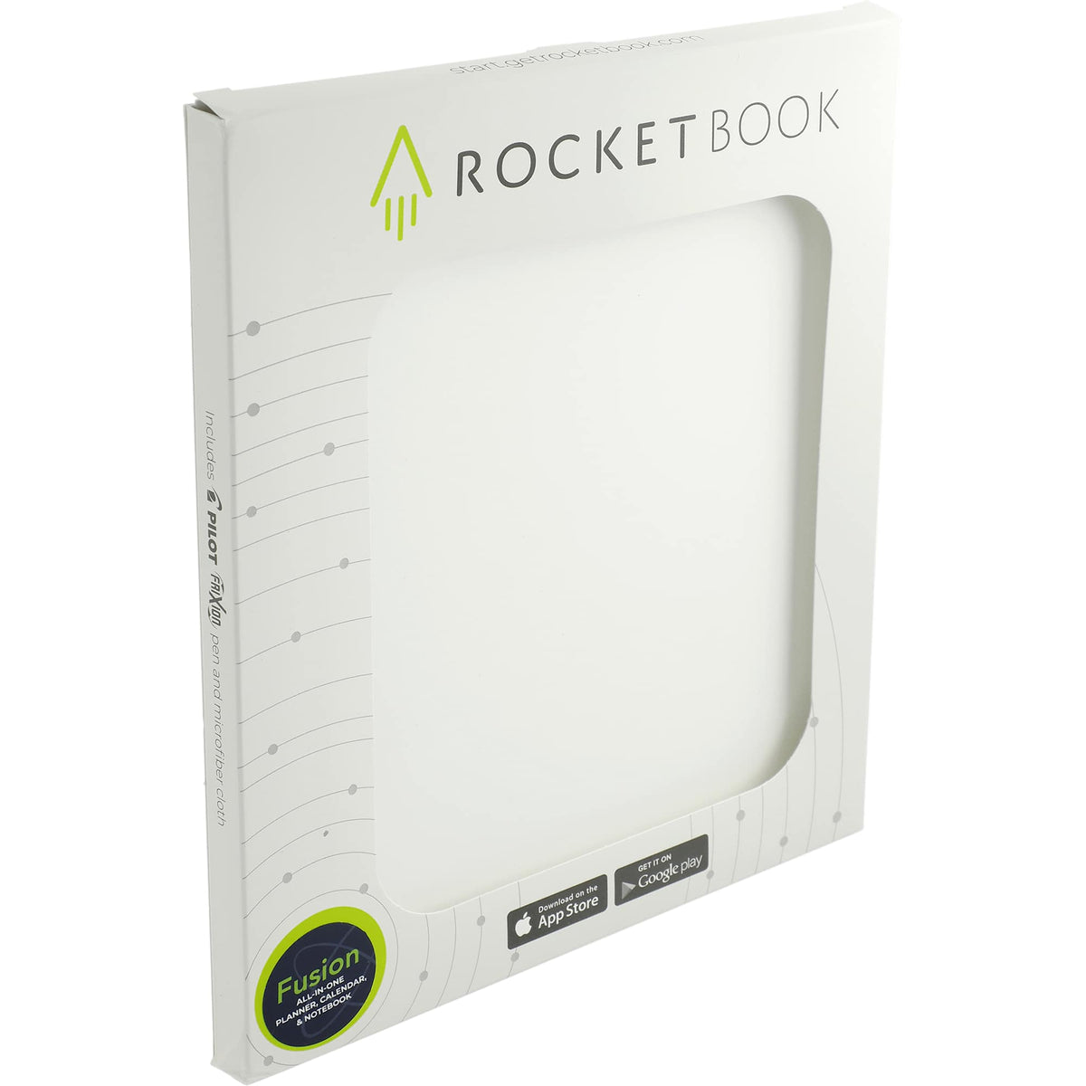 Rocketbook Fusion Reusable Planner Notebook Set, Letter Size - White - Right Angle 2