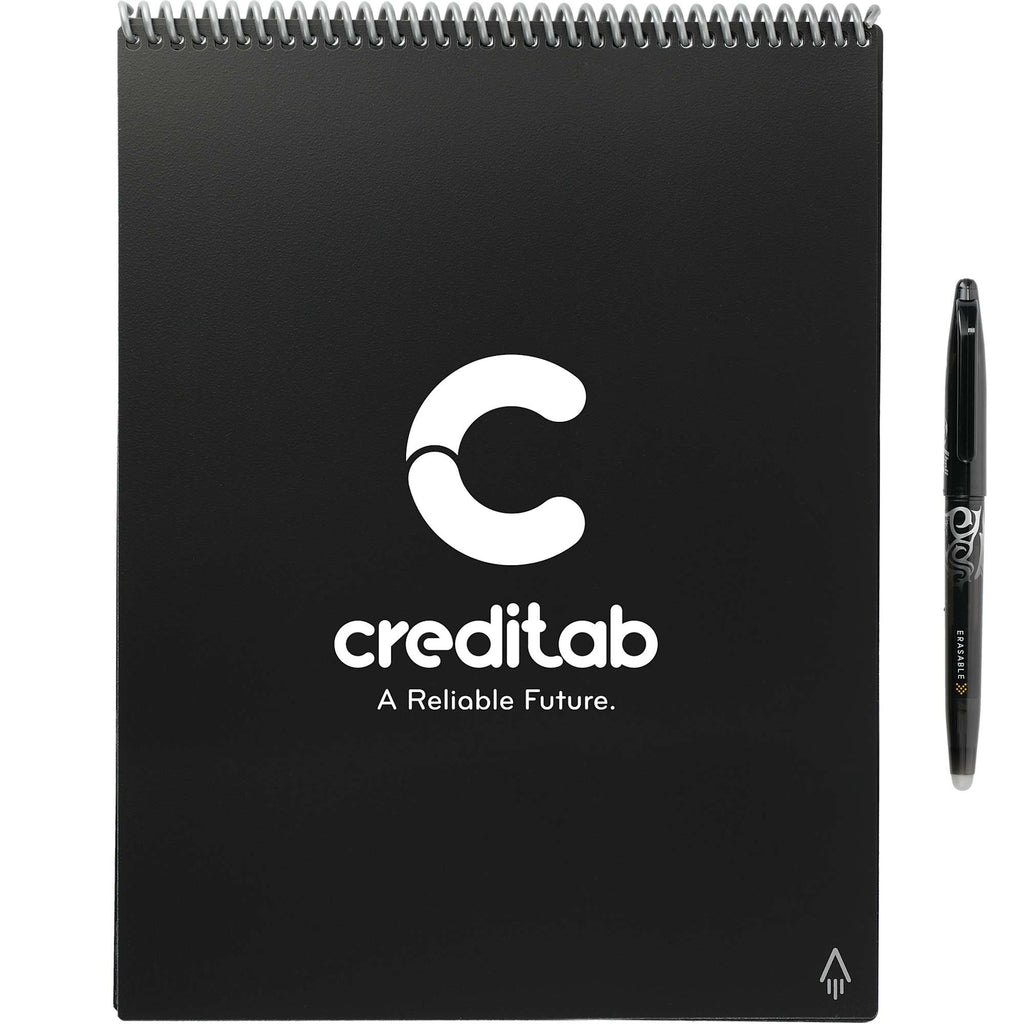 Rocketbook Letter Flip Reusable Notebook Set, 11 x 8.5 Inches - Black - Front