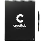 Rocketbook Letter Flip Reusable Notebook Set, 11 x 8.5 Inches - Black - Front