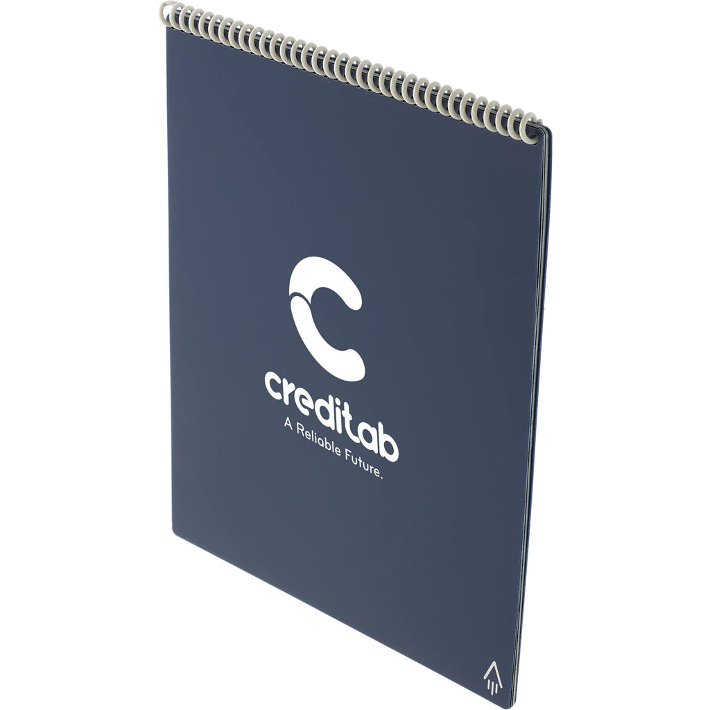 Rocketbook Letter Flip Reusable Notebook Set, 11 x 8.5 Inches - Navy - Left Angle