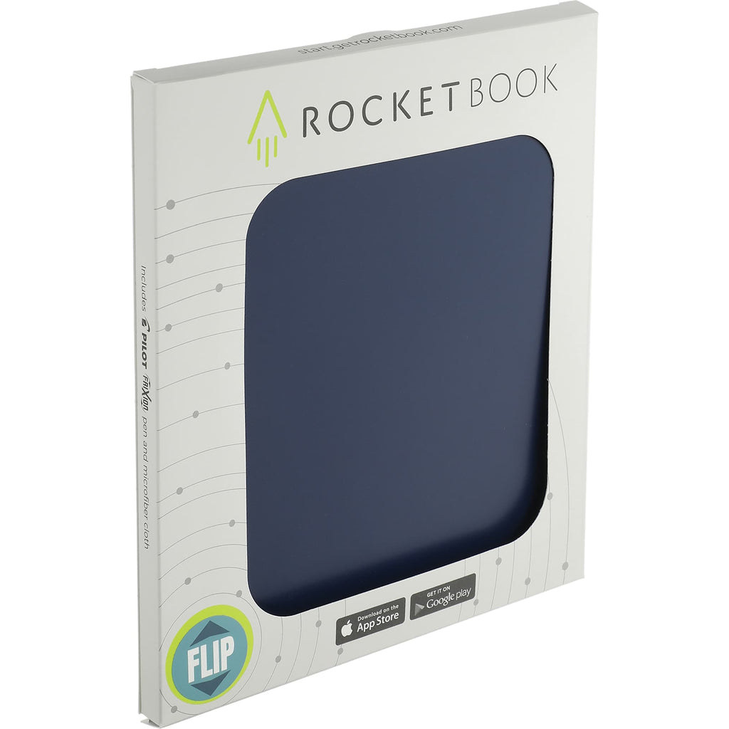 Rocketbook Letter Flip Reusable Notebook Set, 11 x 8.5 Inches - Navy - Packaging