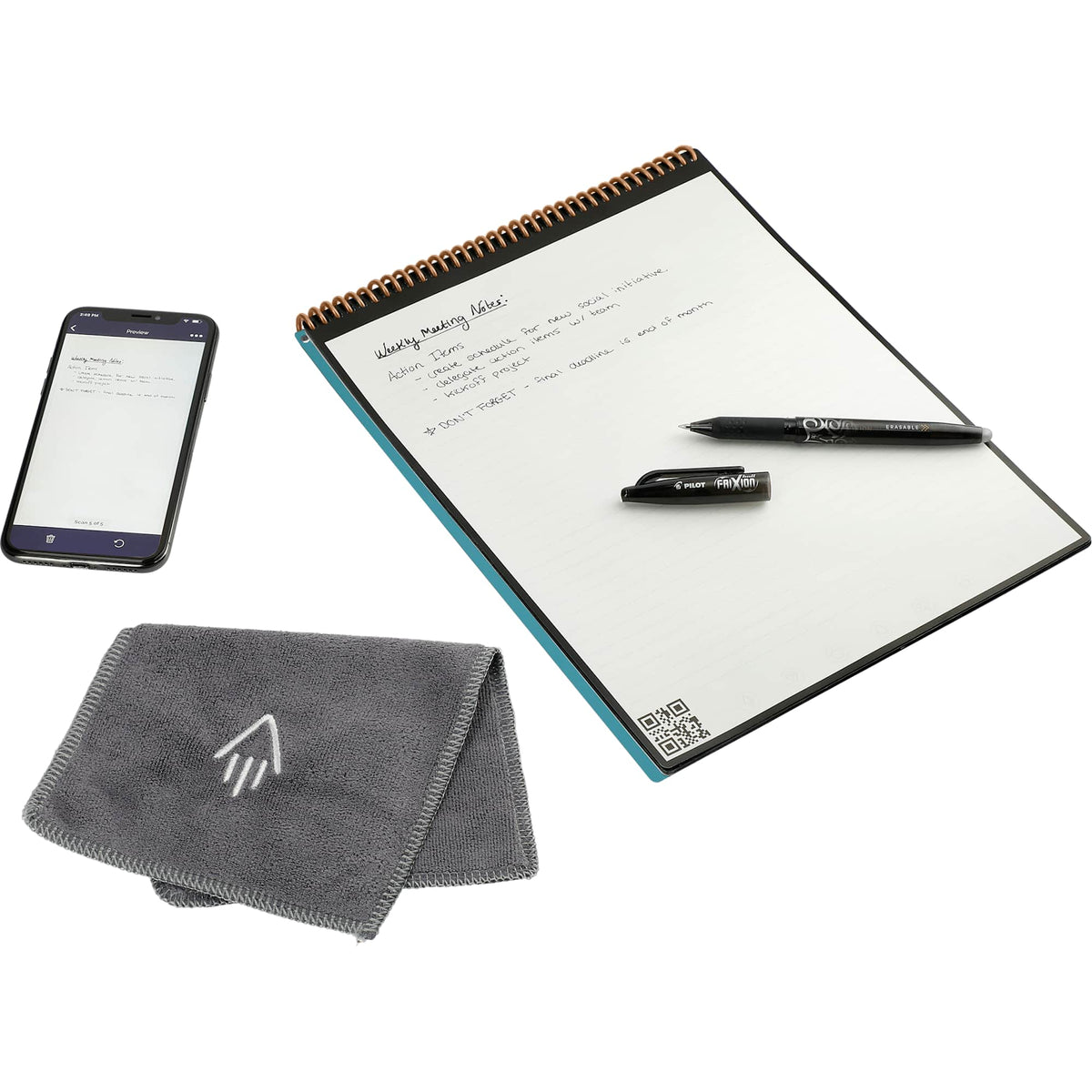 Rocketbook Letter Flip Reusable Notebook Set, 11 x 8.5 Inches - Turquoise - Left Angle