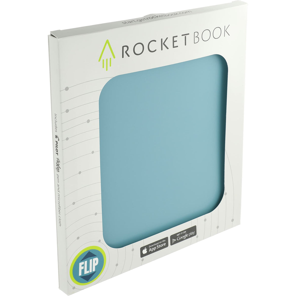 Rocketbook Letter Flip Reusable Notebook Set, 11 x 8.5 Inches - Turquoise - Right Angle 2