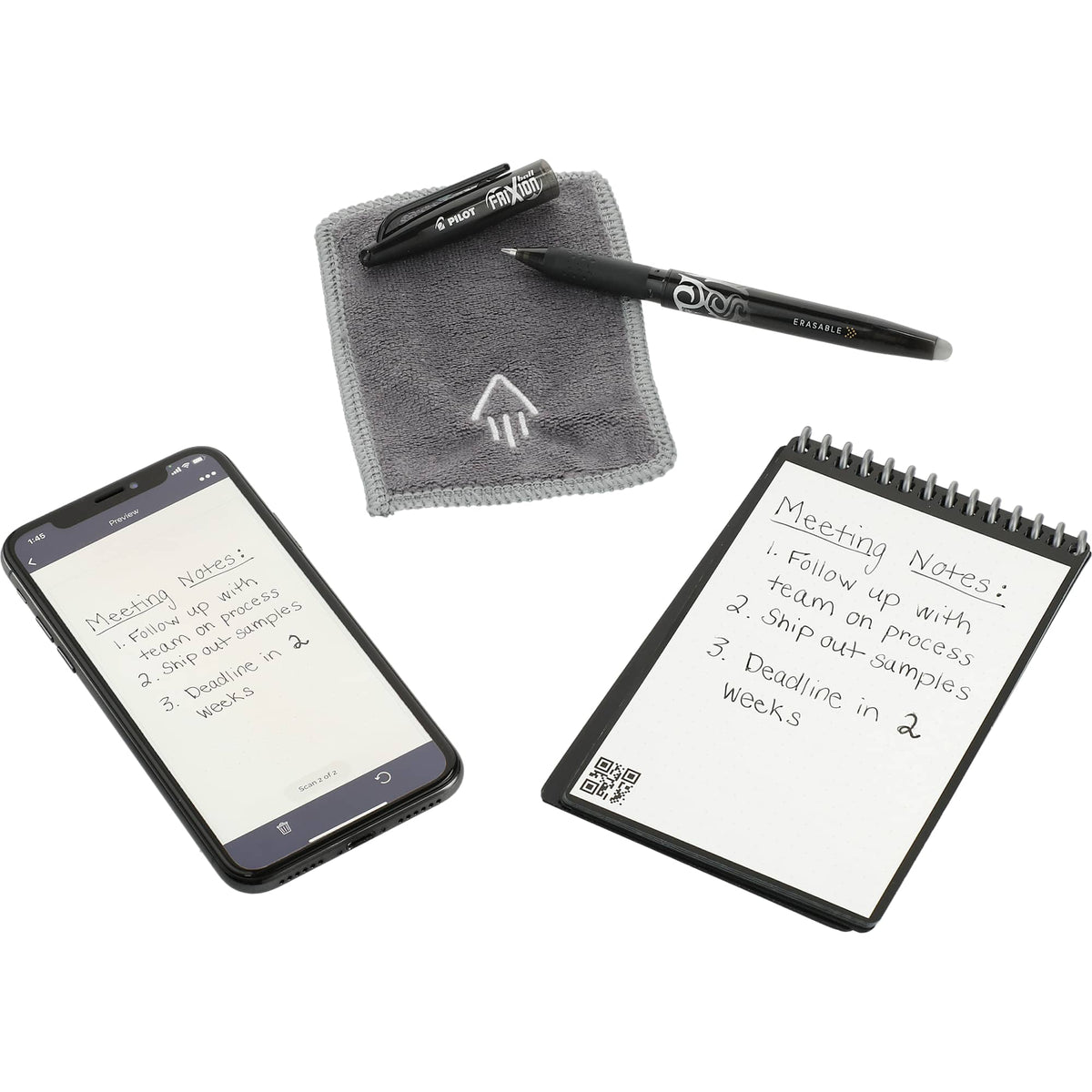 Rocketbook Mini Reusable Notebook Set, 5.5 x 3.5 Inches - Black - Left Angle 2