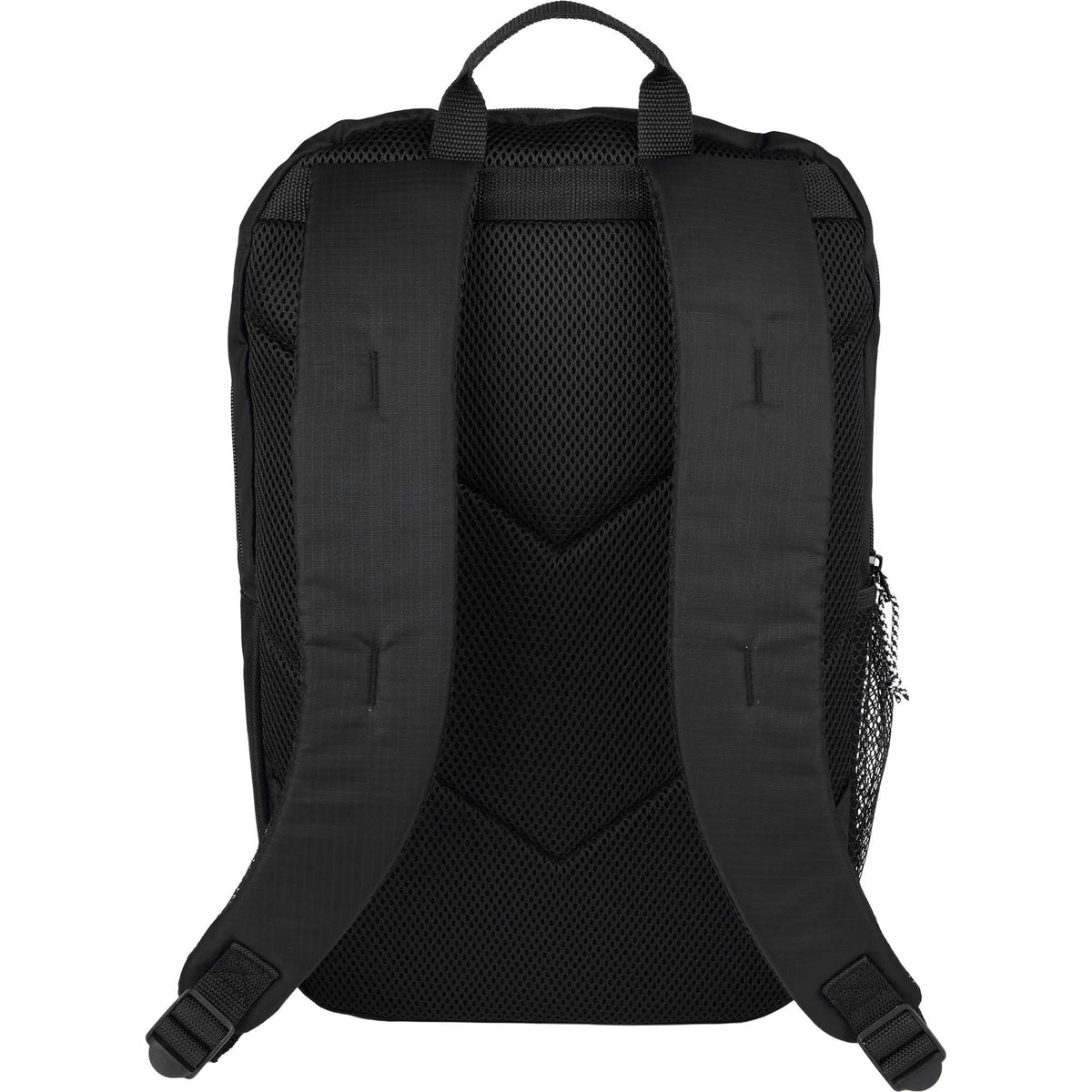 Rocky Ripstop Laptop Backpack in Recycled PET, 15 Inch - Black - Back