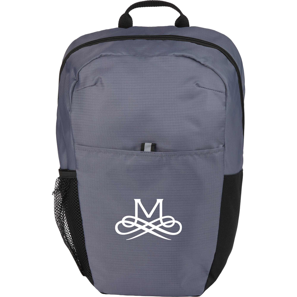 Rocky Ripstop Laptop Backpack in Recycled PET, 15 Inch - Gray - Front