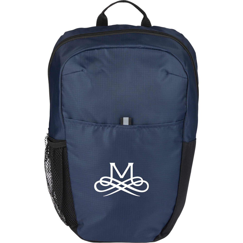 Rocky Ripstop Laptop Backpack in Recycled PET, 15 Inch - Navy - Front