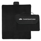 Roll-Up Blanket in Recycled PET, Extra Large - Black - Silk Screen