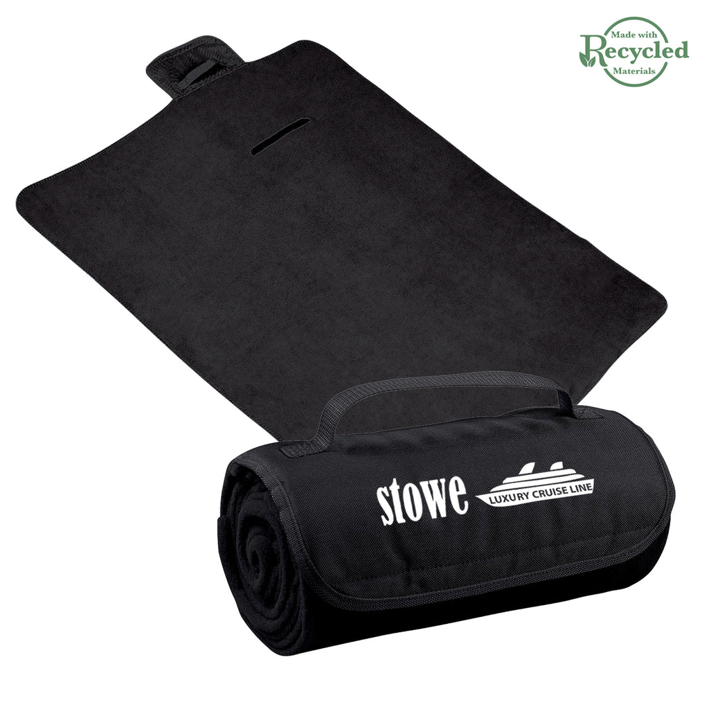 Roll-Up Blanket, Recycled Embroidery - Black - Silk Screen