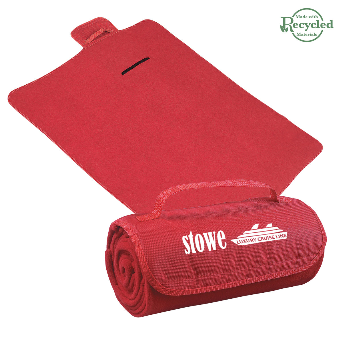 Roll-Up Blanket, Recycled - Red - Silk Screen