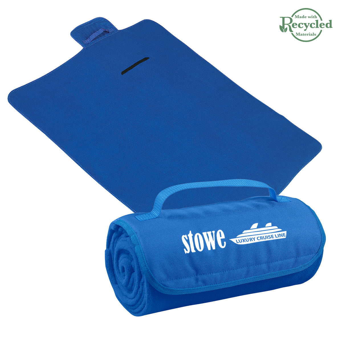Roll-Up Blanket, Recycled - Royal Blue - Silk Screen