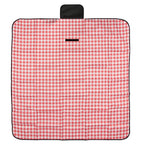 Roll-Up Picnic Blanket in Gingham - Red - Open
