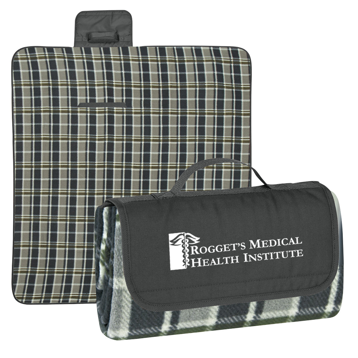 Roll-Up Picnic Blanket in Recycled PET Embroidery - Silk Screen
