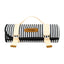 Roll-Up Picnic Blanket in Recycled Polyester, 60 x 50 Inches Laser Engraving - Black & White Stripes - View 1