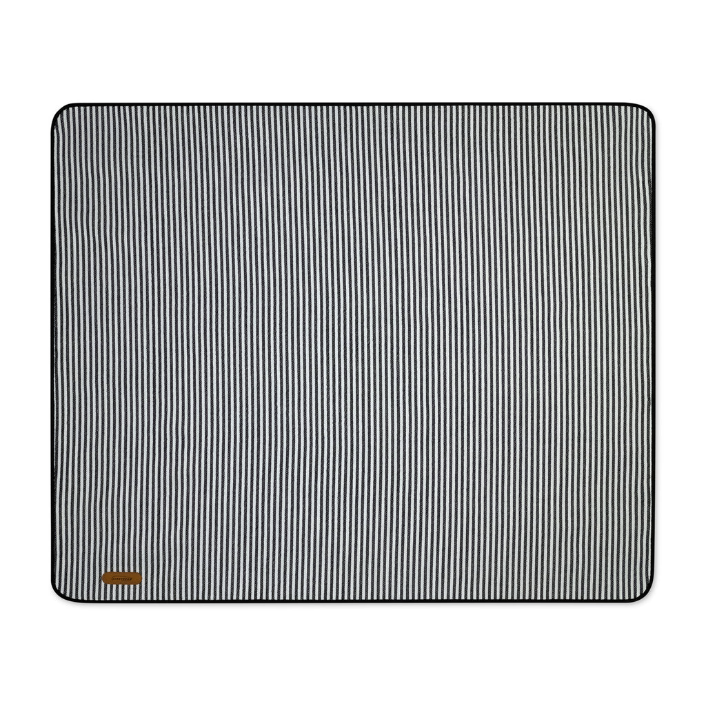 Roll-Up Picnic Blanket in Recycled Polyester, 60 x 50 Inches Laser Engraving - Black & White Stripes - View 2