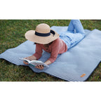 Roll-Up Picnic Blanket in Recycled Polyester, 60 x 50 Inches Laser Engraving - Black & White Stripes - View 3